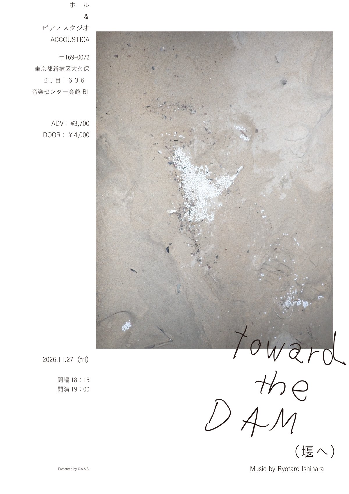 『Toward the Dam』フライヤー(縦・表)